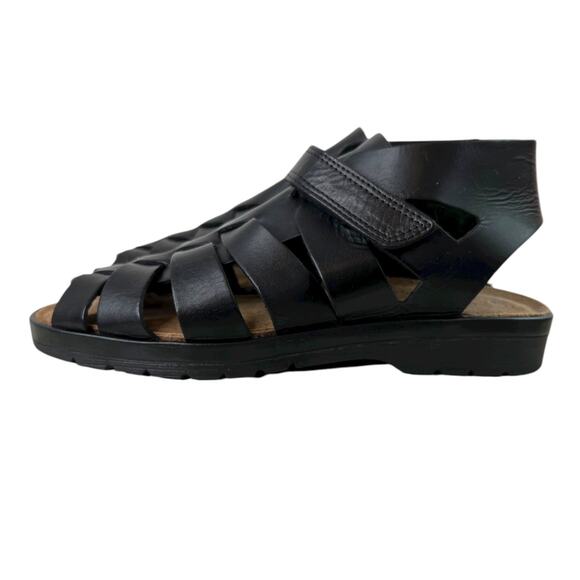 ECCO Leather Fisherman Sandals Black Comfort Walking Shoes Women’s 39 (8-8.5) - Picture 5 of 11